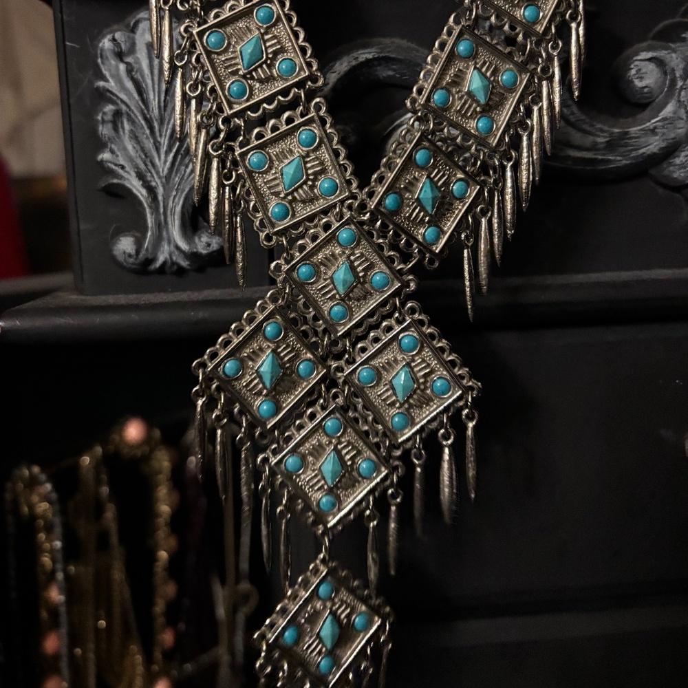 Turquoise vintage tribal necklace